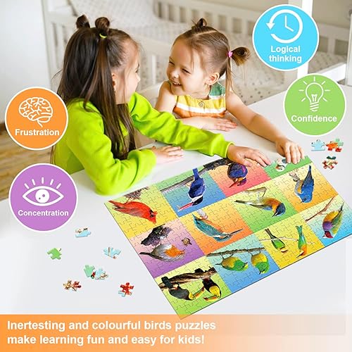 Miniatura 6 de Rompecabezas de 300 piezas para adultos, adolescentes y niños, idea de regalo feliz para la familia, pájaros de animales