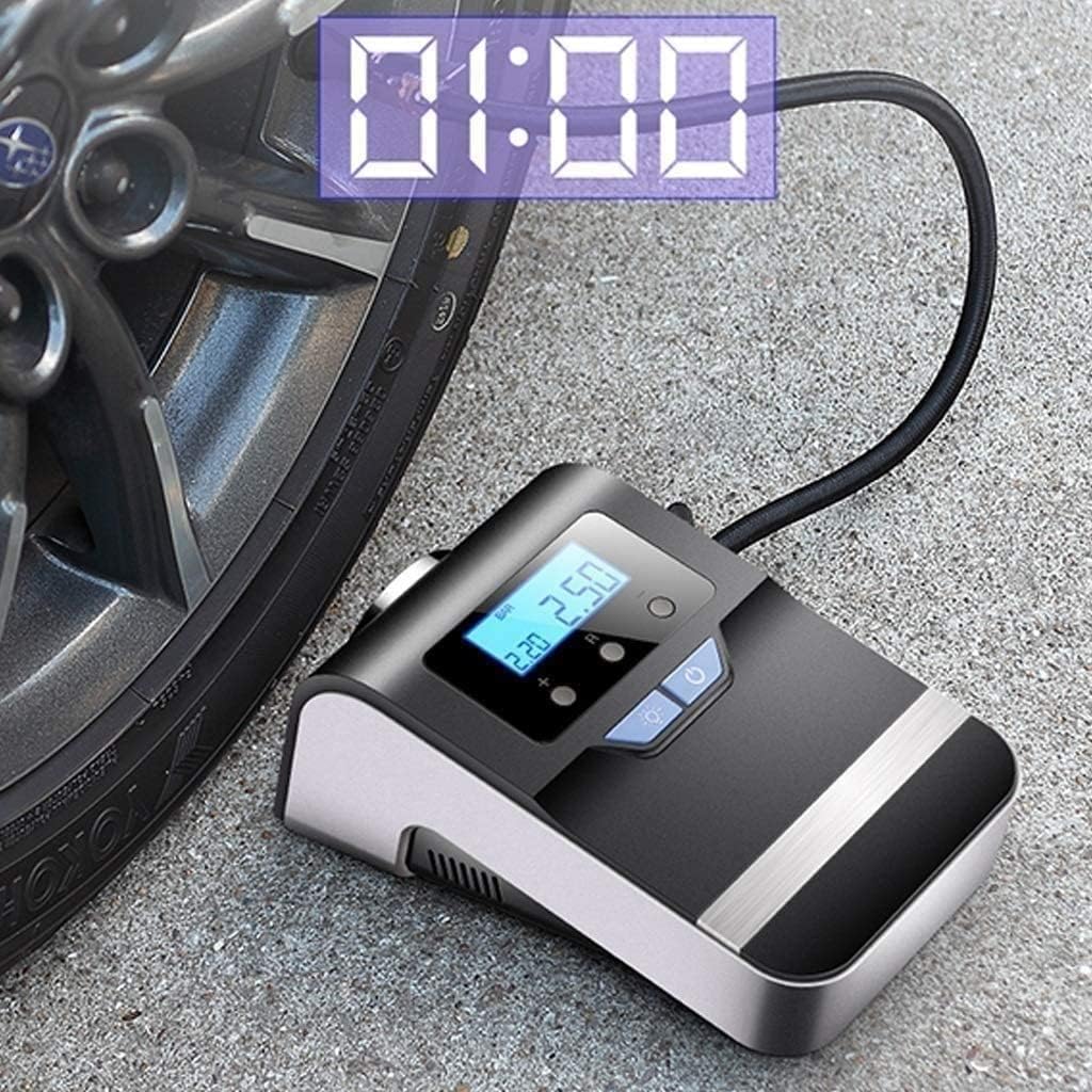 Portable Tire Inflator Electric Air Pump for Car and Bike Tires w/ LED Light