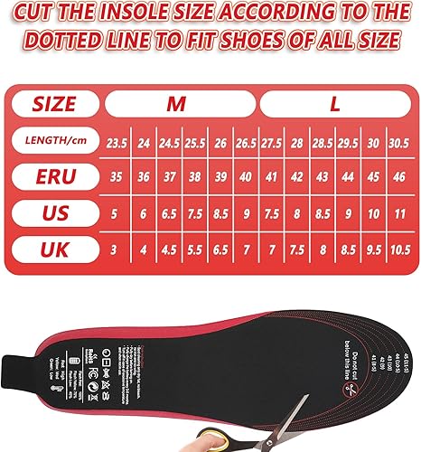 Miniatura 5 de Plantillas térmicas de 4000 mAh para hombres, calentador de pies recargable con control remoto, temperatura ajustable, plantillas eléctricas para