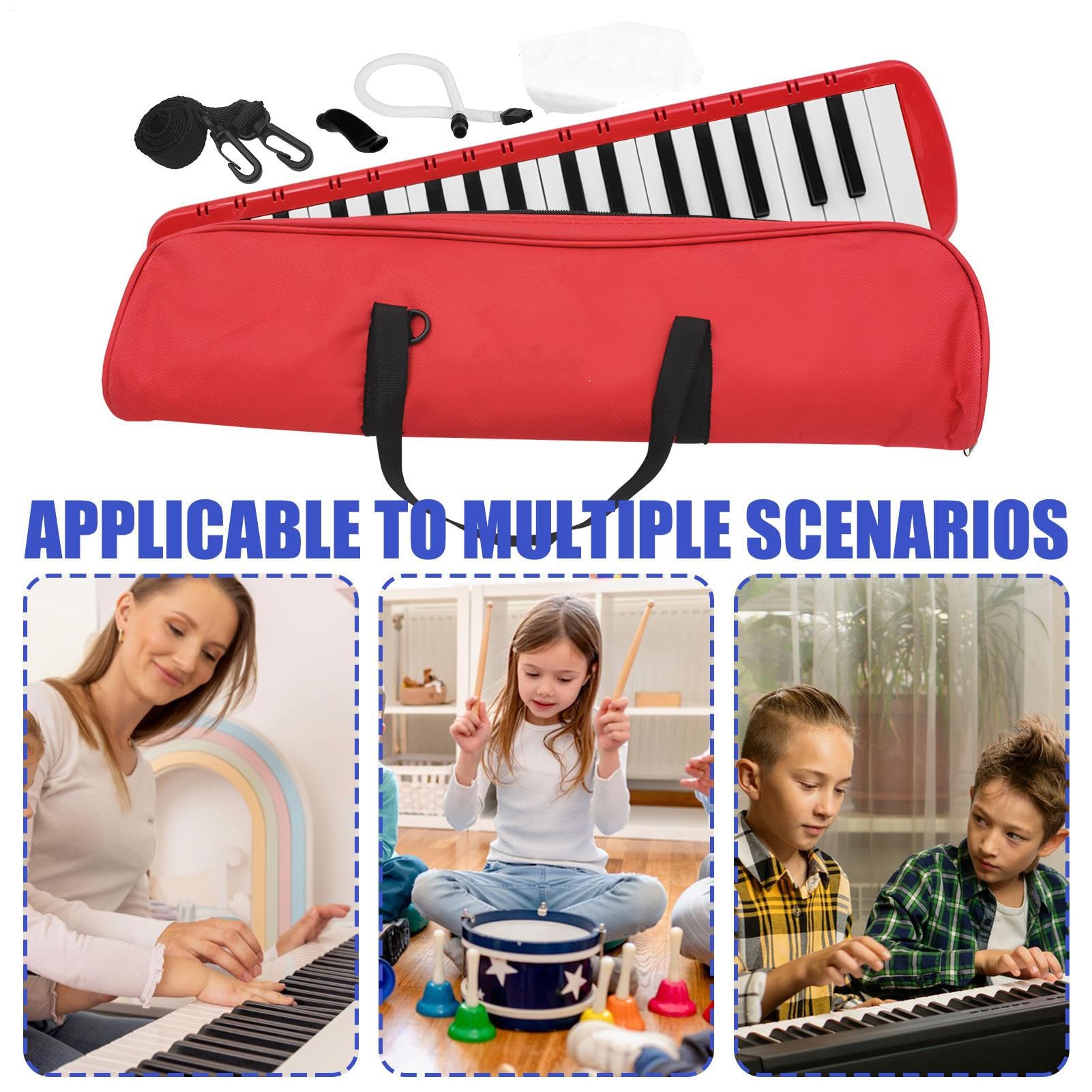 Melódica de 37 teclas - Piano de aire portátil para niños y principiantes | Piano armónica de aire comprimido con estuche | musical ideal para el aprendizaje temprano y la educación musical