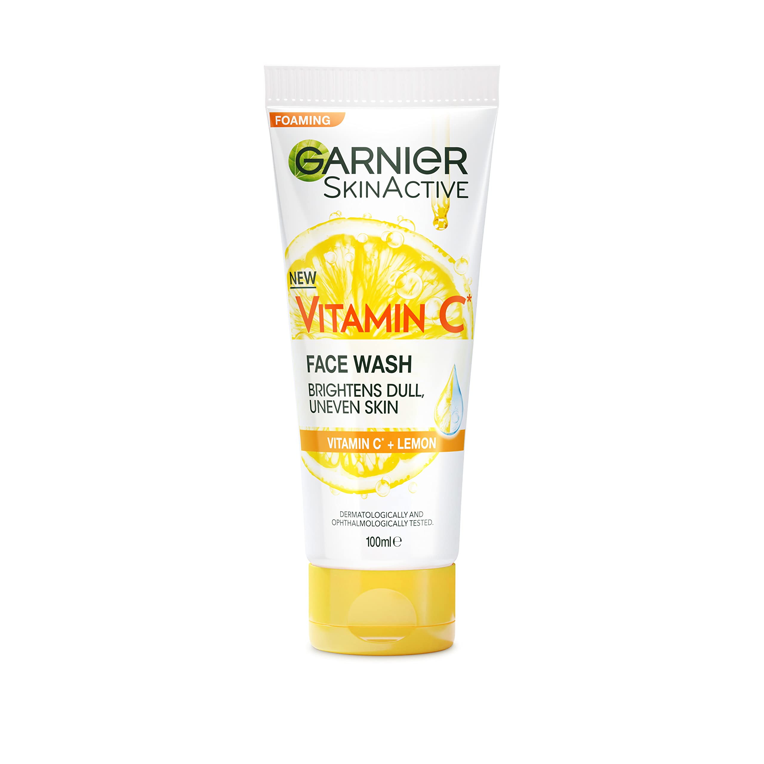 Garnier Skin Active Vitamin C* Brightening Foam Face Wash, Gently Cleanses & Visibly Brightens...