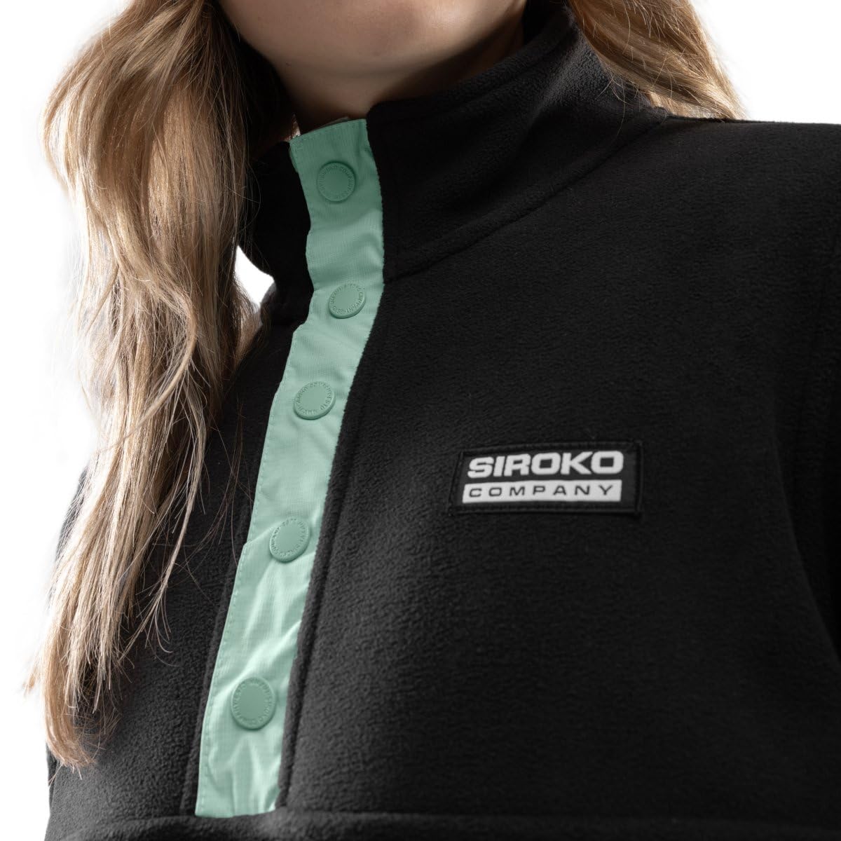SIROKO Polar grueso con botones esquí y nieve Stowe-W Negro