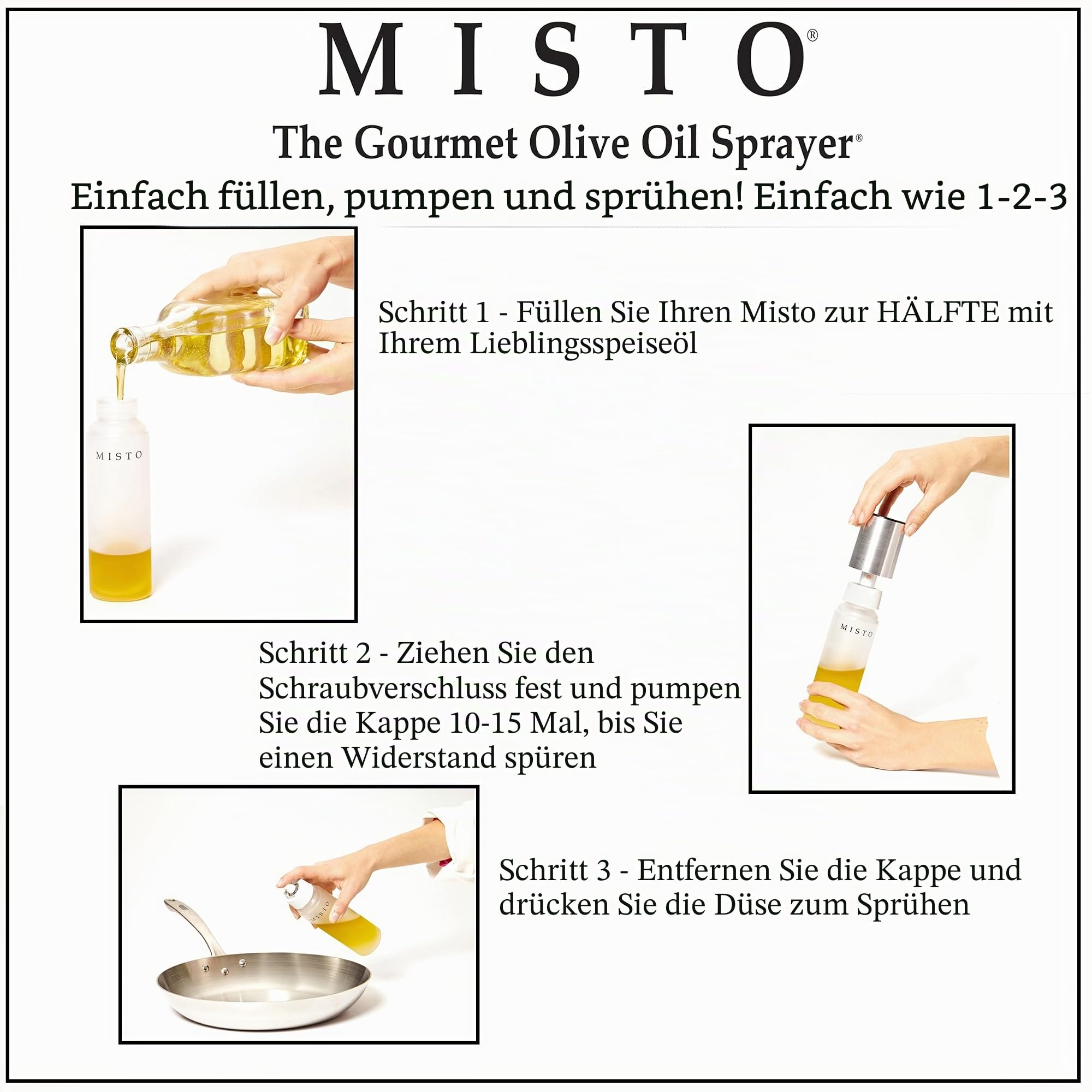 MISTO Ölsprüher aus Milchglas