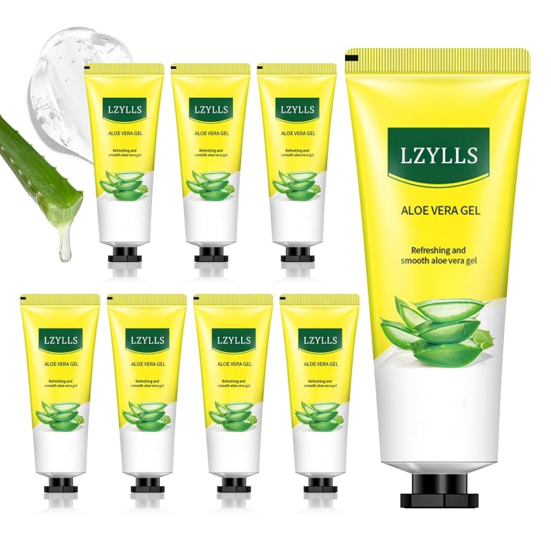 Gel de aloe vera facial e corporal LZYLLS, textura leve, não pegajosa, embalagem compacta