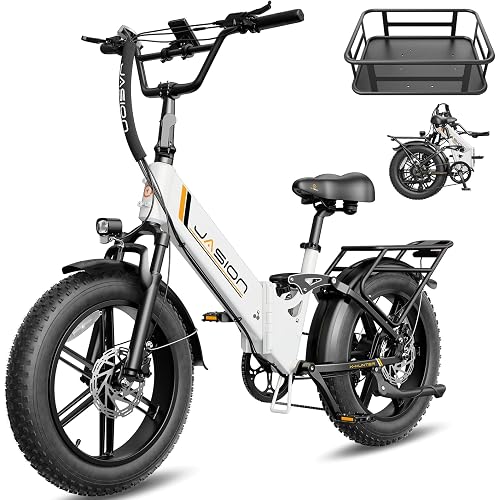 Jasion X Hunter PRO/ST Electric Bike for Adults,1800/1400W Peak 20''Fat Tire Foldable E Bikes,Folding Ebike Up to 80/70 Miles Range 30 MPH,720/624WH Removable Battery,Certified by UL2849