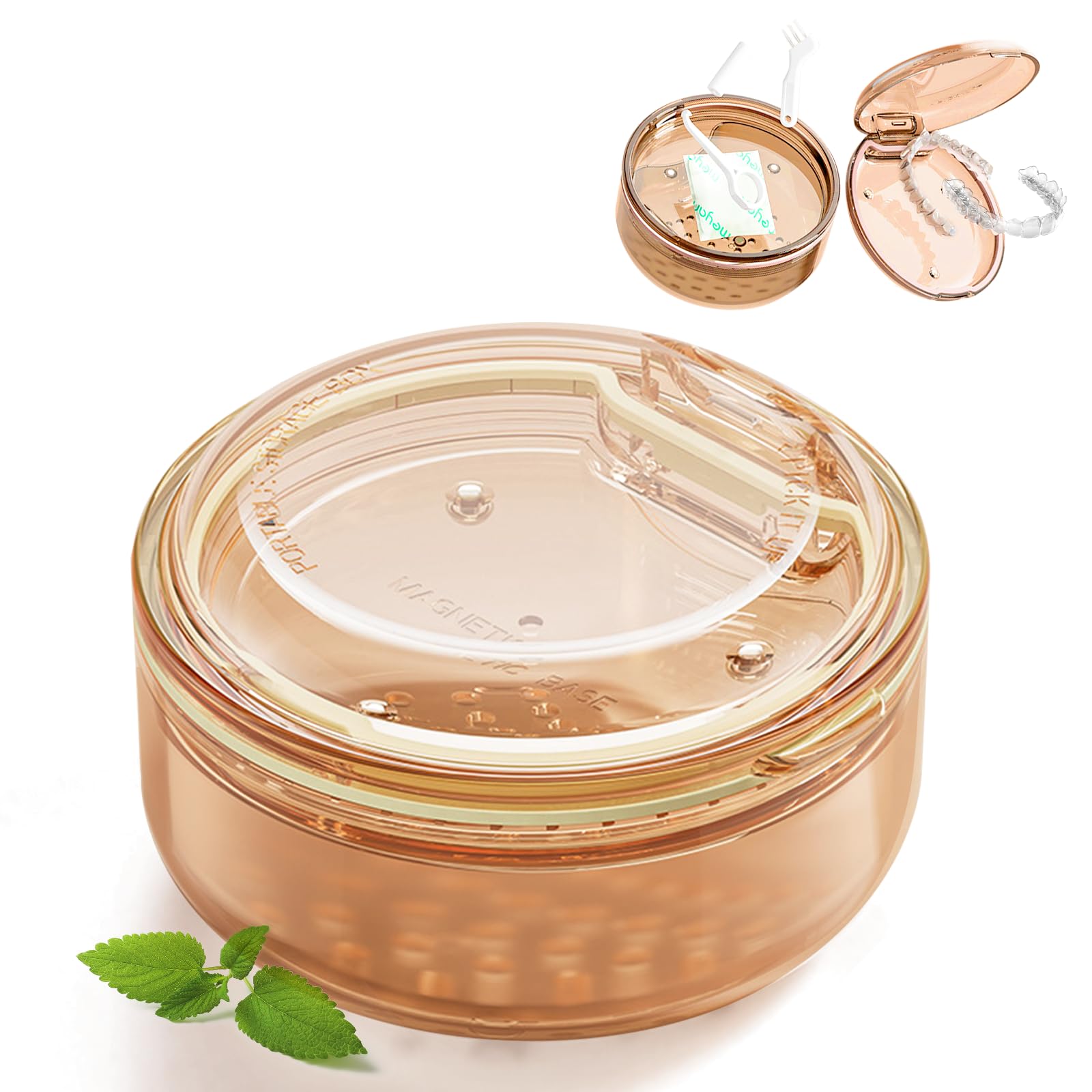 loevccRetainer Case (Orange, Retainer Case 2 in 1)