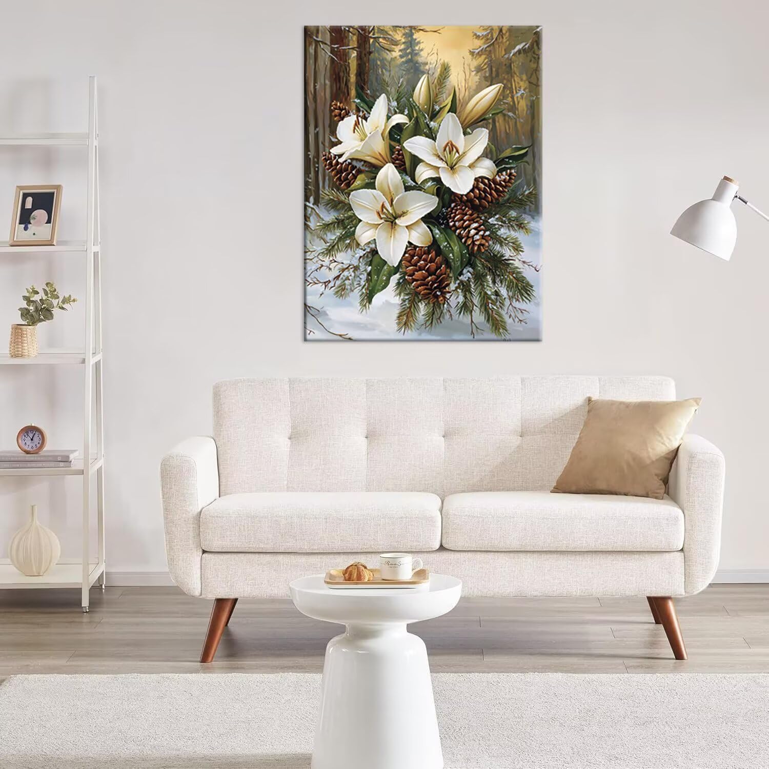 Hyupuanj 5D Diamentowe koło łańcuchowe z lilii, 100x130cm d-36