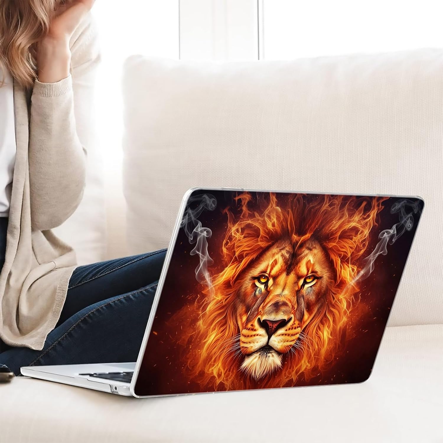 Compatible with MacBook Neo 13-inch, Hard Shell Case with Keyboard Cover and Screen Protector (A3404 A18 Pro chip, 2026 Release) - Lions MC21112