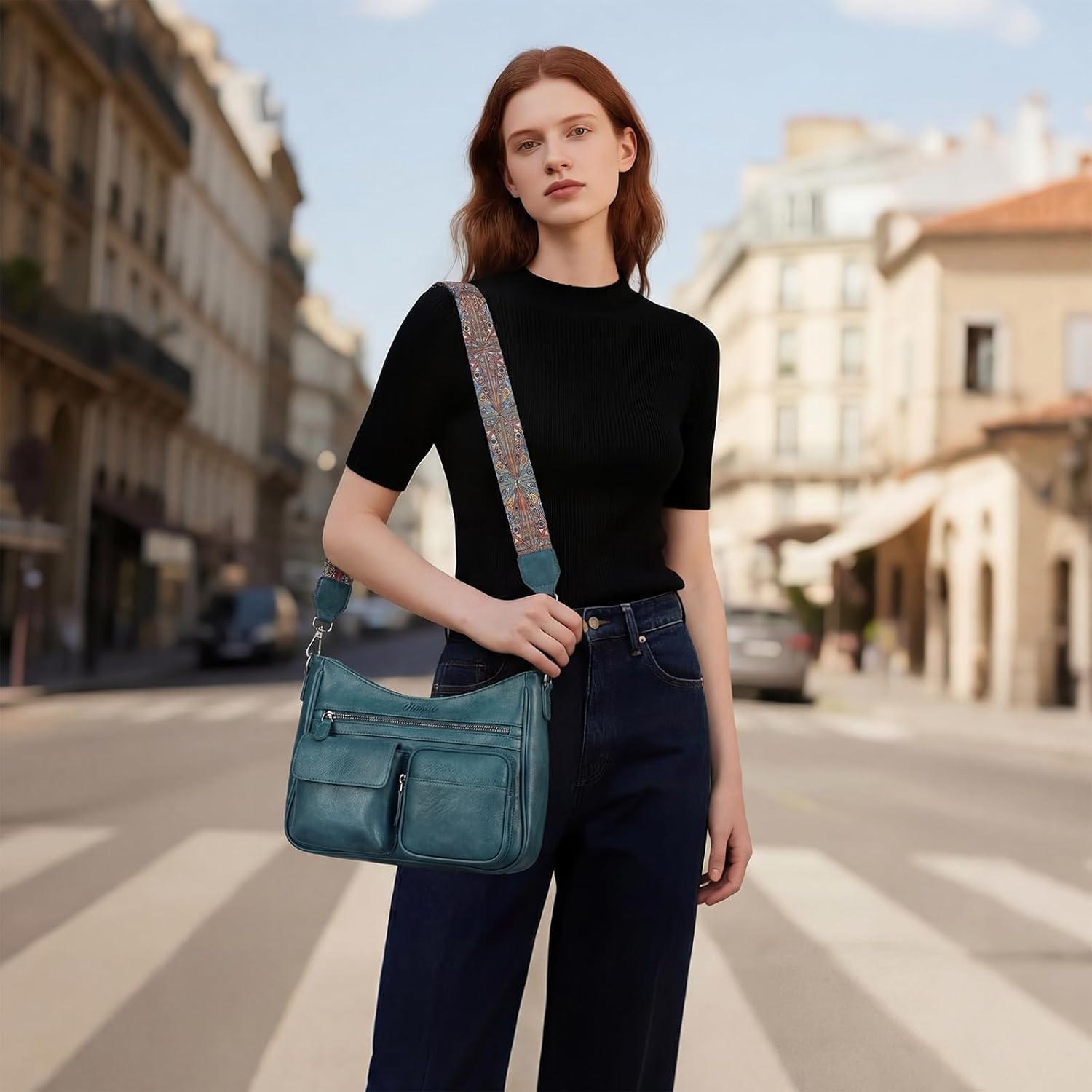 Crossbody Bags for Women Trendy Vegan Leather Crossbody Purse Shoulder Handbags Multiple Pockets Hobo Bag Ladies