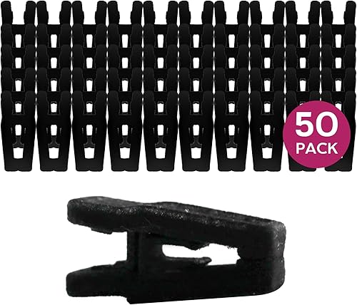 Miniatura 2 de Sleek Pick Clips de terciopelo de alta calidad, color negro, paquete de 50 unidades, 2.25 x 0.87 pulgadas, clip de fieltro para colgar ropa,