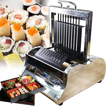 Sushi Maker, Sushi Cutting Machine, Sushi Roll Making, Just 2 Steps, Save Time Effort, Sharp Blade, Stainless Steel, Rice Roll Mold for Kitchen DIY,8segments