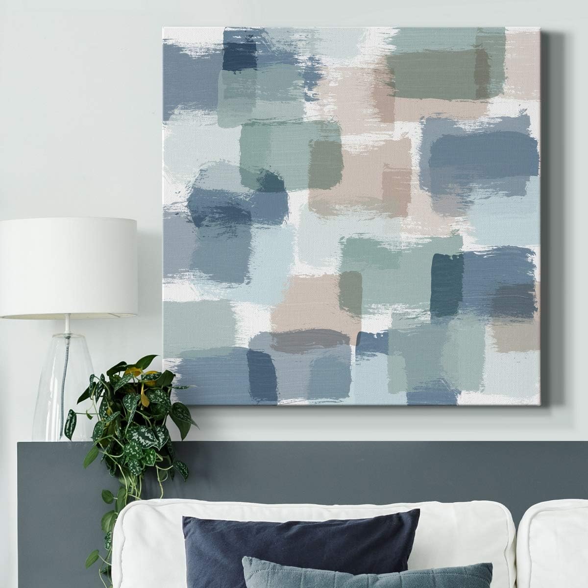 Home Decor Square Canvas Wall Art Abstract Painting Modern Pictures Minimalist Decoration for Living Room Dining Room Bathroom Office, Ready to Hang