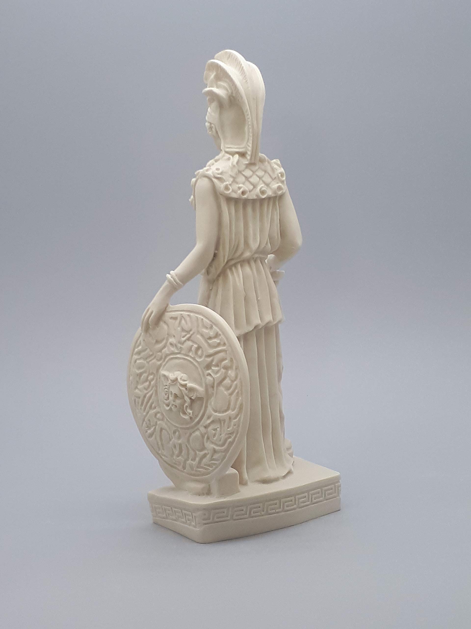 Athena Minerva - Estatua de mármol fundido de diosa romana griega (25,4 cm)