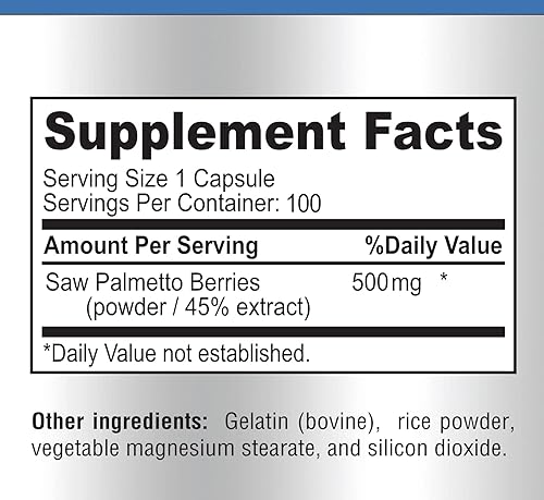 Miniatura 6 de Sierra Palmetto extra fuerte – Suplemento de próstata de extracto de 45%, disminuye la micción frecuente, bloqueador DHT para el crecimiento del