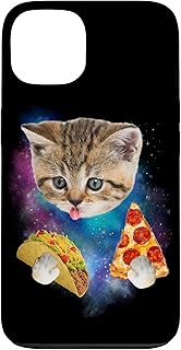 Funny Galaxy Taco Cat | Space Cat Eat Pizza and Taco Case for iPhone 13