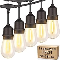 Vista 12 de Mlambert Luces de Cadena para Exteriores de Cable Blanco de 96 Pies con 30+3 Bombillas LED de Plástico, Regulables Impermeables Irrompibles