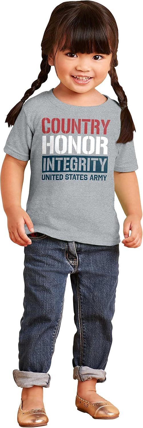 Brisco Brands US Army Patriotic Proud American Toddler Boy Girl T Shirt