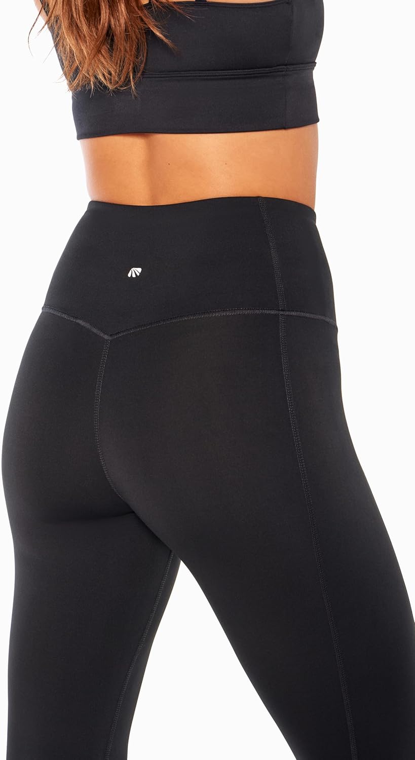 Marika Women's Olivia High Rise Tummy Control Legging-2 Pack, Black/Heather Charcoal