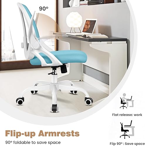 Miniatura 7 de Razzor Silla de oficina, silla ergonómica de escritorio para computadora con soporte lumbar 2D y brazos abatibles, silla giratoria de malla