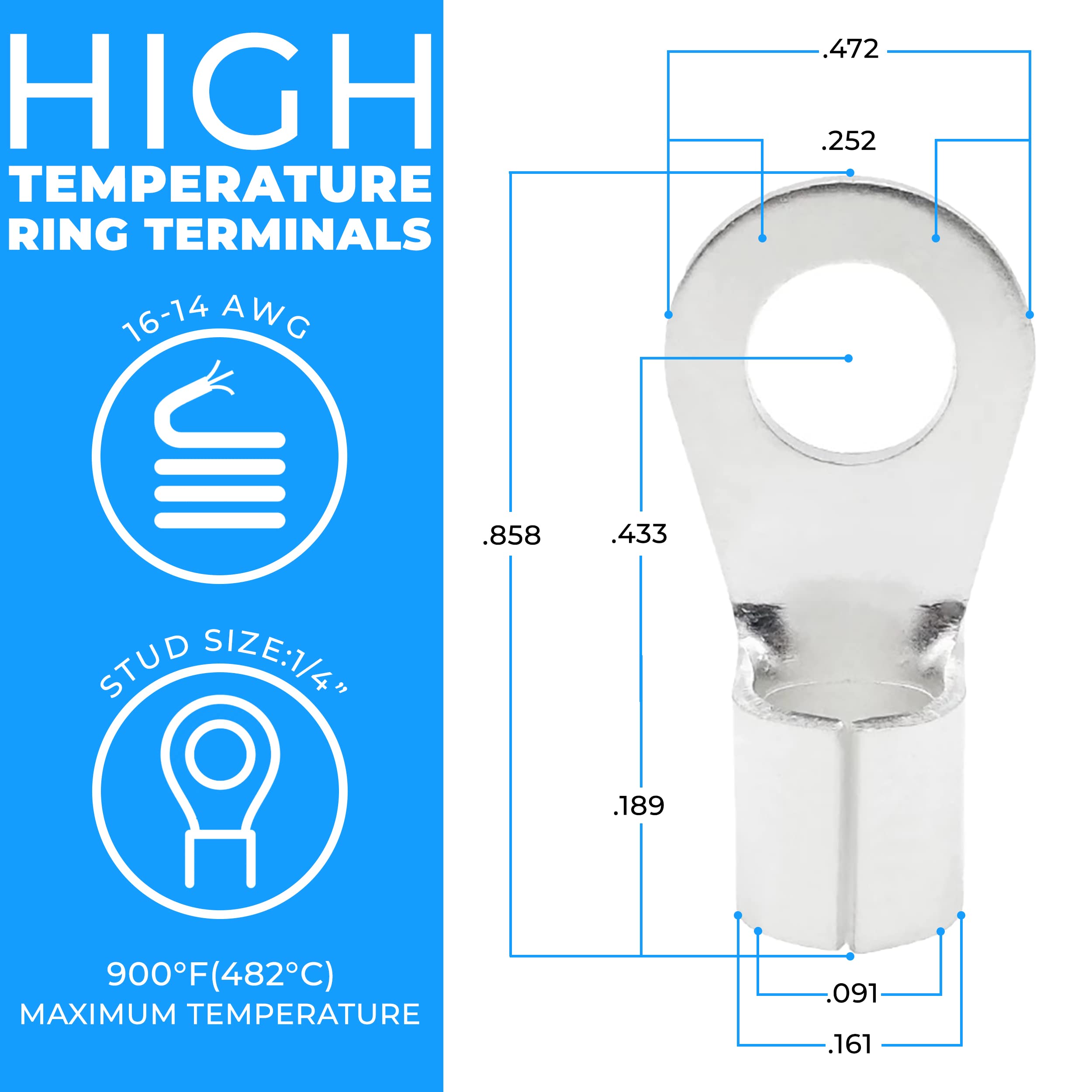 Snapklik.com : OHLECTRIC High-Temperature Ring Terminals