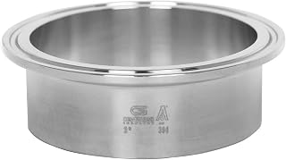 Sanitary Tri Clamp Ferrule, 4 inch Ferrule Hose Adapter, Home Brew Hose Ferrule, 316 Stainless Steel Tri Clamp Fitting, Long Flange Metal Ferrule Terminal Connector for Tube or Pipe with 4” OD
