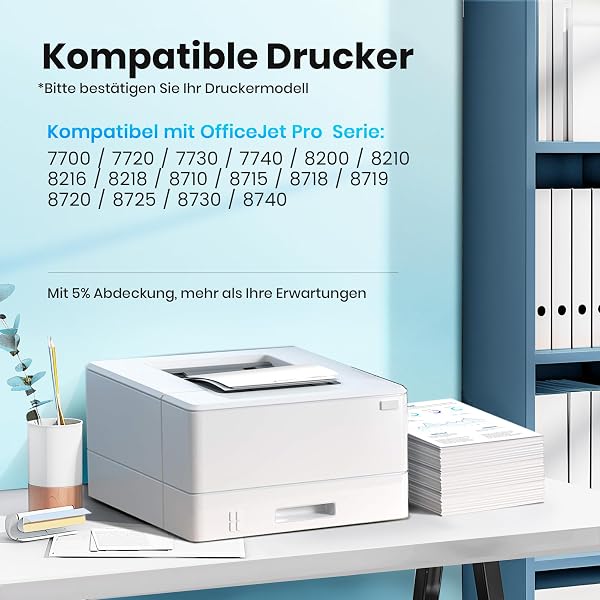 Glliter 953XL 953 XL Kompatibel für HP 953XL Multipack Kompatibel mit HP OfficeJet Pro 7720 Patronen für OfficeJet Pro 7740 7730 8710 8715 8720 8210 8725 8730 8740 (953XL Druckerpatronen,4er-Pack) - 2