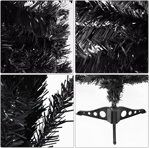 Miniatura 6 de Árbol de Navidad con soporte de plástico, 3 pies, PVC (negro)