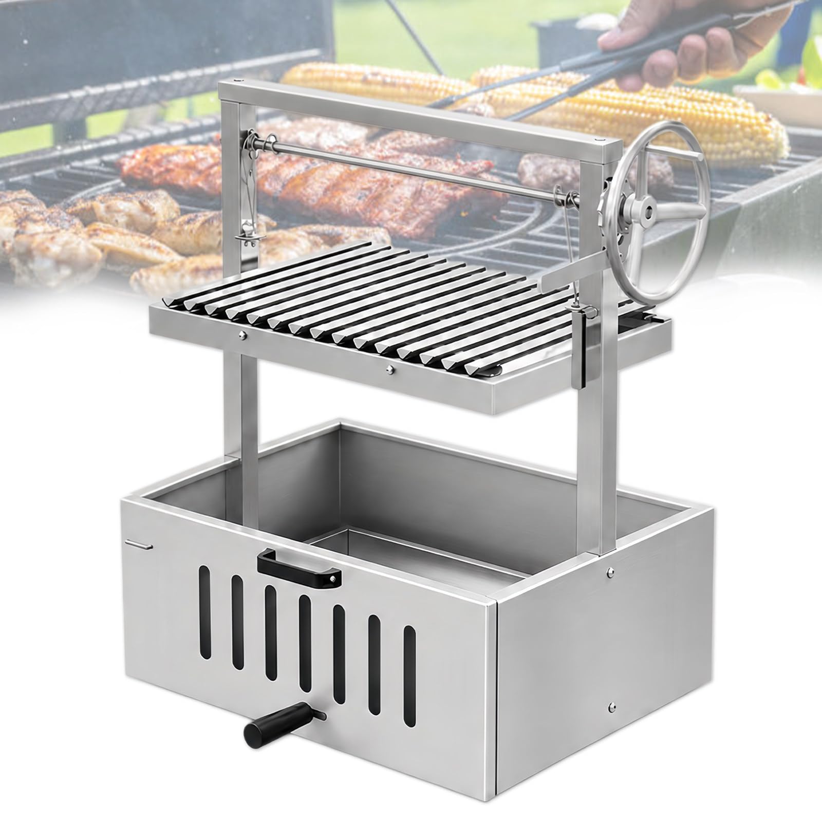 Przenośny Grill Węglowy Ze Stali Nierdzewnej, Do Ogrodu, Na Kemping 201StainlessSteel