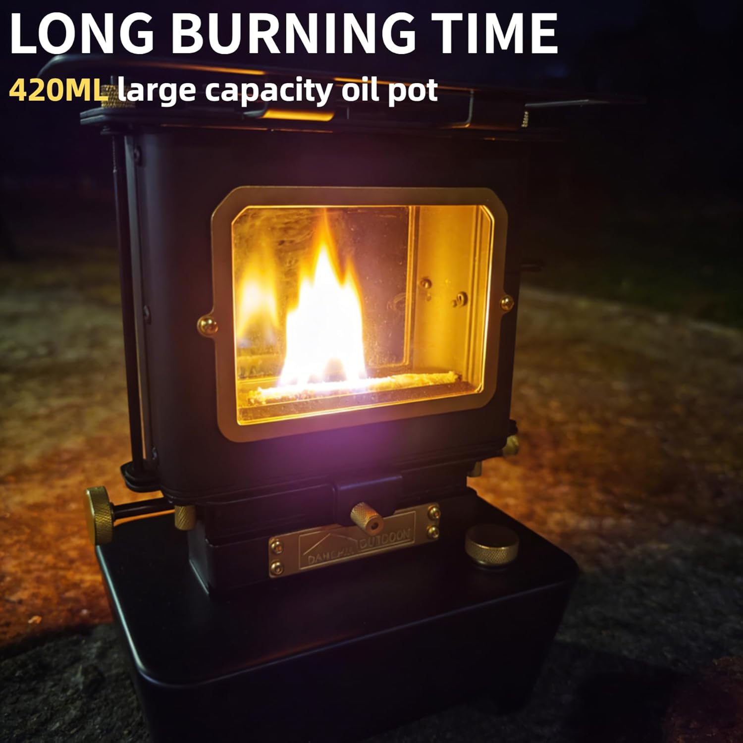 DANCHEL OUTDOOR Portable Camping Oil Lantern, Stainless Steel Lamp Stove for Cooking, Emergency Lighting for Indoor/Outdoor, Backpacking Survival Gear with Carry Bag