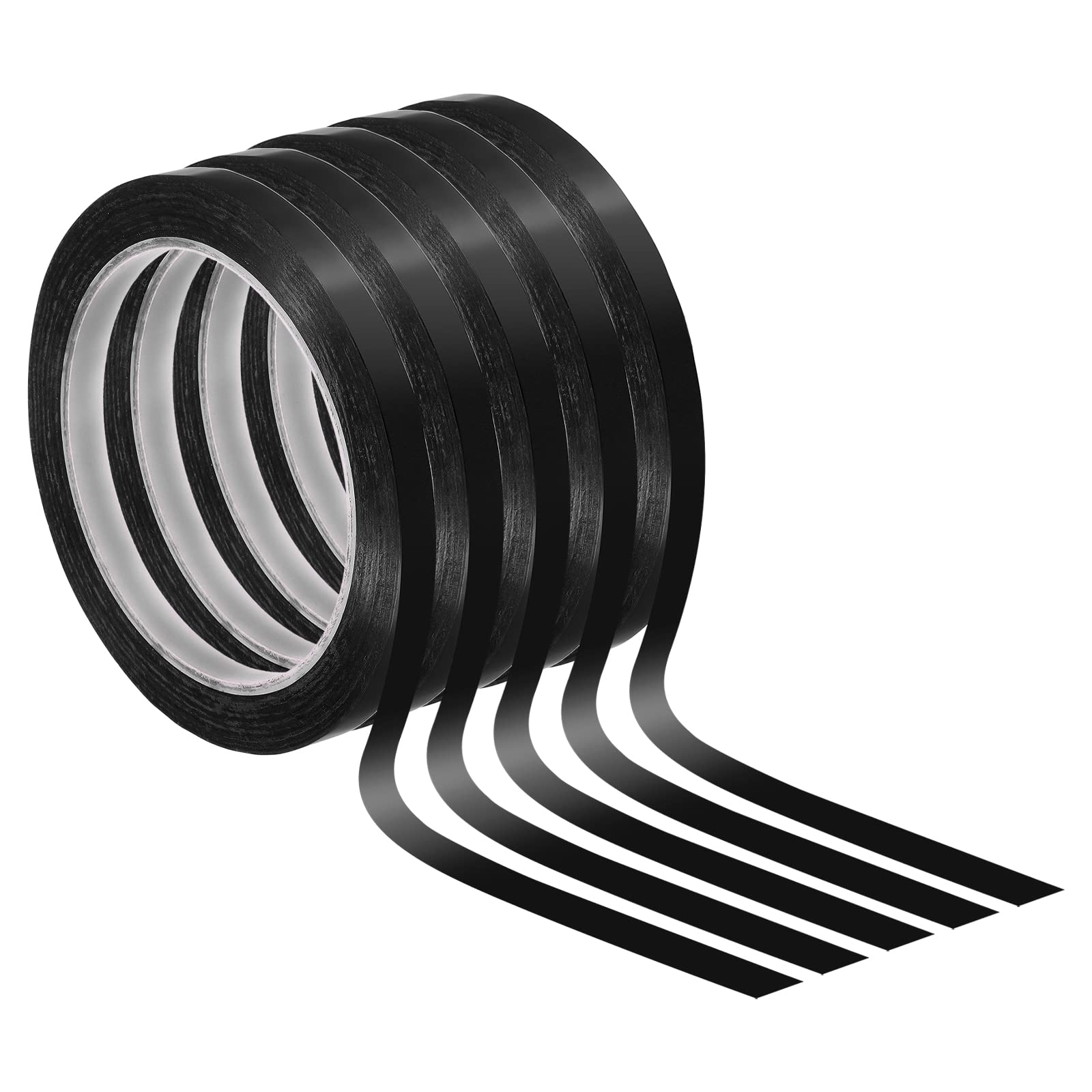 PATIKIL Whiteboard Tape 5/16" 8mmX66m, 5 Pack Thin Dry Erase Tape for Graphic Chart Marking DIY Art, Black