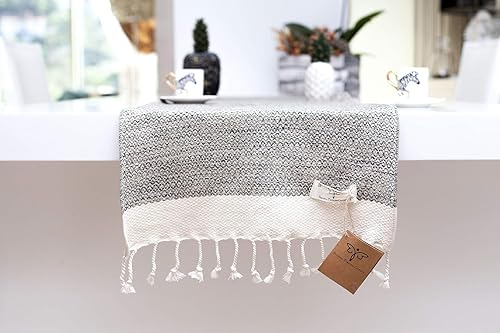 Miniatura 18 de SMYRNA TURKISH COTTON - Camino de mesa turco original de la serie vintage 100% algodón, 15 x 48 pulgadas Camino de mesa vintage de granja