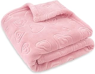 BORITAR Baby Blanket with Heart Design for Girls Ultra Soft Fleece Warm ...