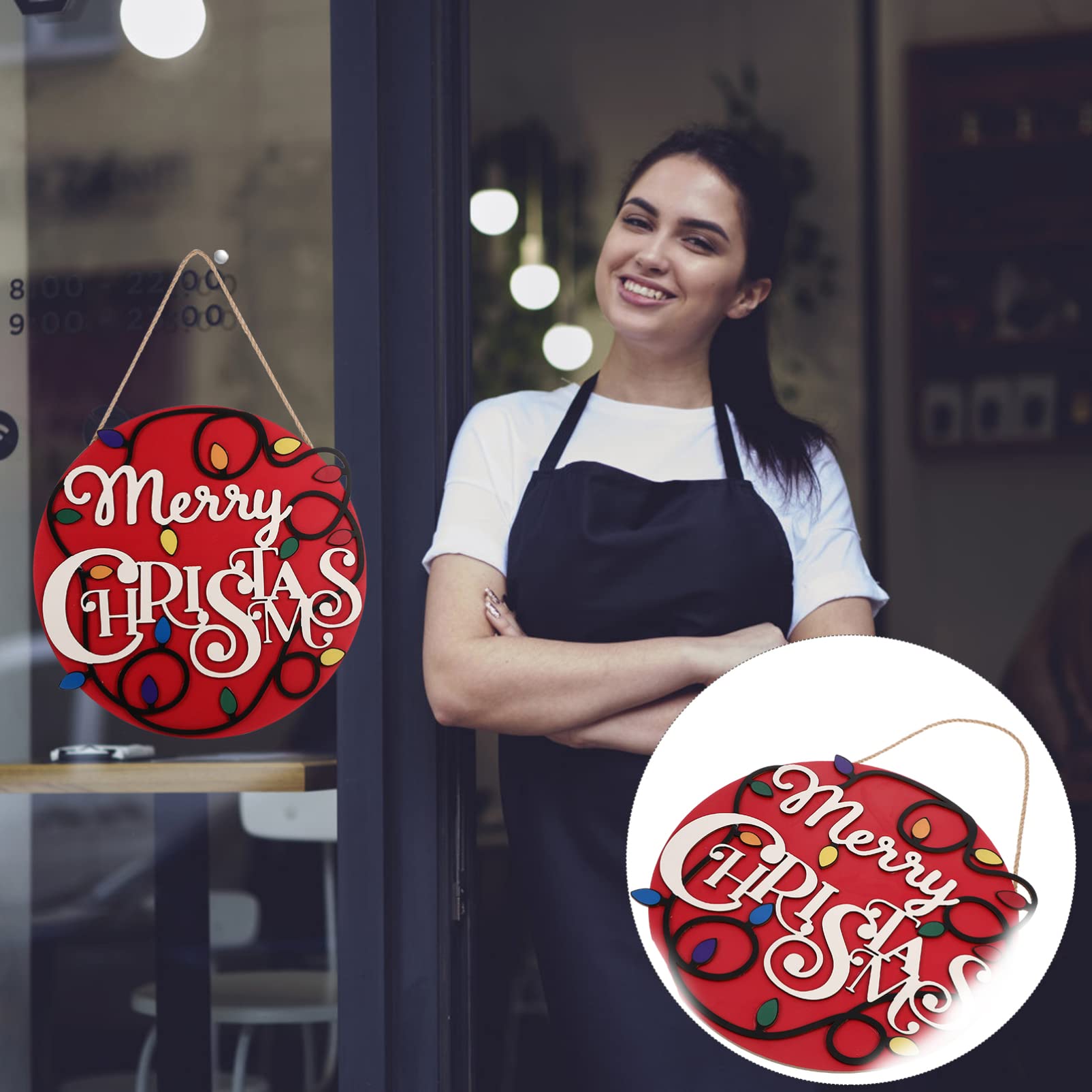 PRETYZOOM 4 Piezas De Letreros Navideños con Número De Casa para Puerta Letreros De Bienvenida Navideños Decoración Peculiar para El Hogar Accesorios De Decoración para El Pasillo