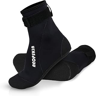 NeopSkin Neoprene Socks 3mm Beach Volleyball Sand Soccer Socks Water Booties for Diving Swimming Surfing Snorkeling Fishing Wading Kayaking Hiking Rafting, High Cut (Black 02-High Cut, Large)