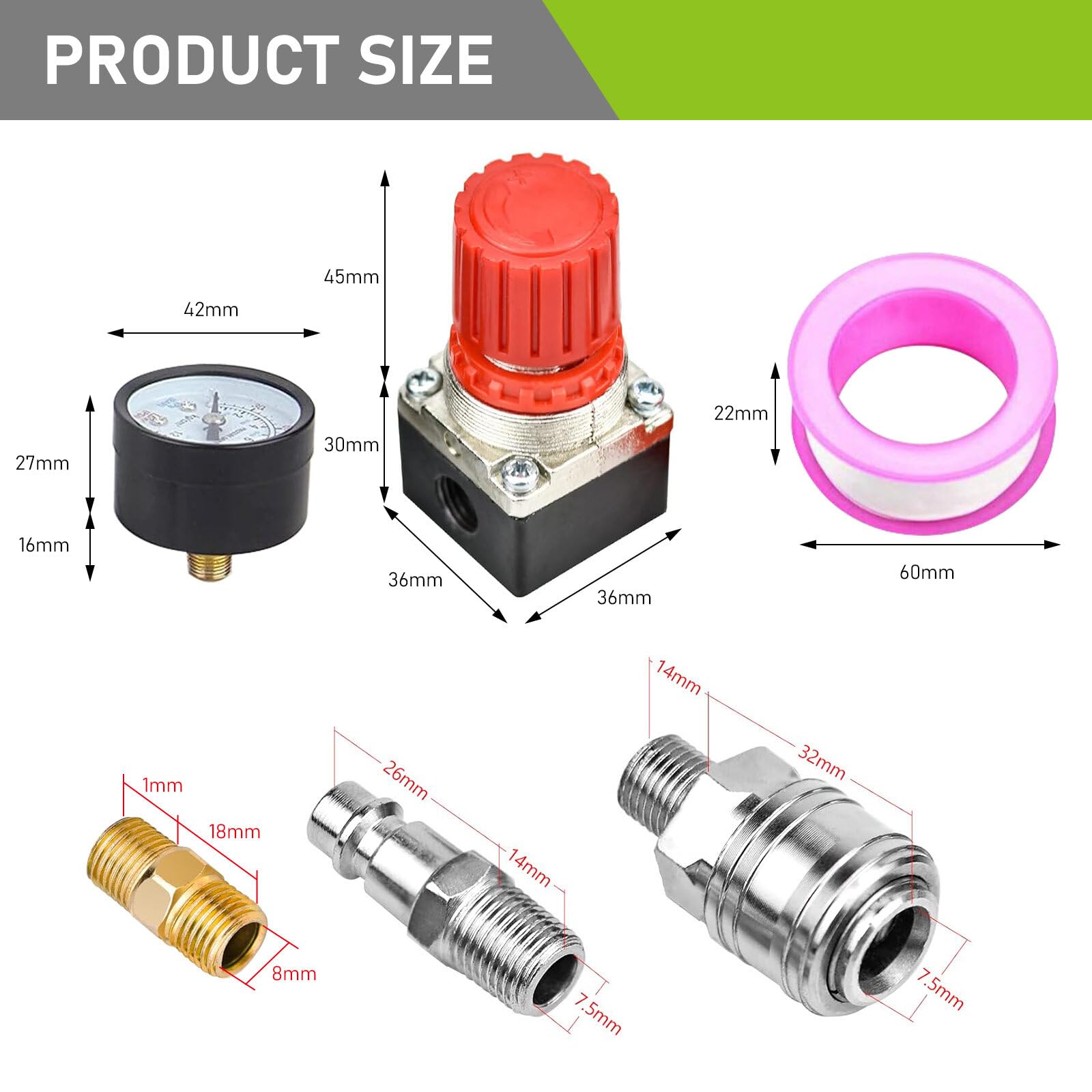 Reduktor ciśnienia 1/4", 3 otwory, regulator ciśnienia powietrza, zawór przełączający ciśnieniowy z manometrem, wyłącznik ciśnieniowy, zawór regulacyjny 175 psi do sprężarki powietrza, sprężarki