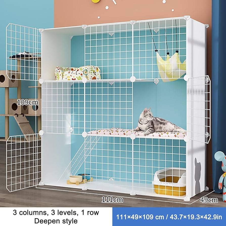 【半額】猫ケージ 猫囲い 大型2階建て はしご付き DIY 猫囲い 小動物ハウス Amazon.co.jp: 猫ケージ猫の囲い、はしご付き猫用大型2階建て