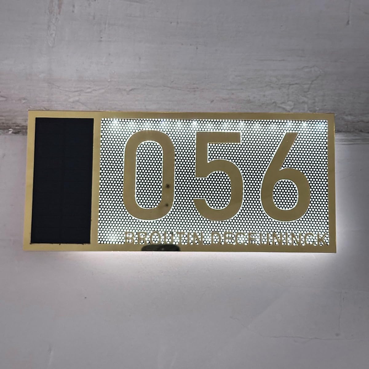Numero civico personalizzato con luce solare,Segnaletica solare personalizzata per case,decorazione da parete personalizzata (oro)
