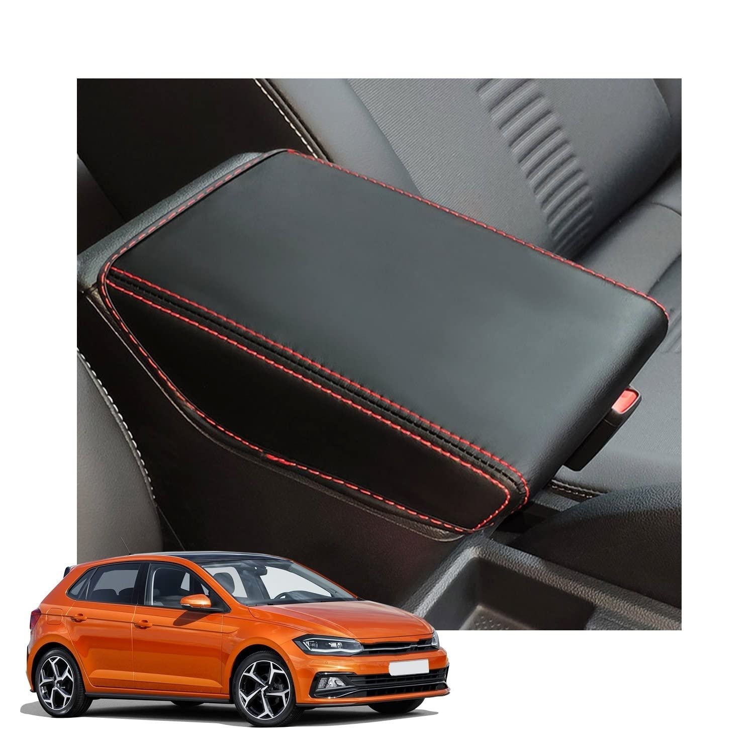 Scatola bracciolo per automobile Pad per bracciolo auto, coperchio del vano portaoggetti con controllo centrale per Seat Ibiza Typ 6F 2018-2020 / per Seat Arona SUV 2017-2020