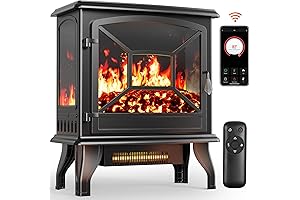 Silonn Electric Fireplace Heater: 5300 BTU Portable Fireplace with App & Remote Control