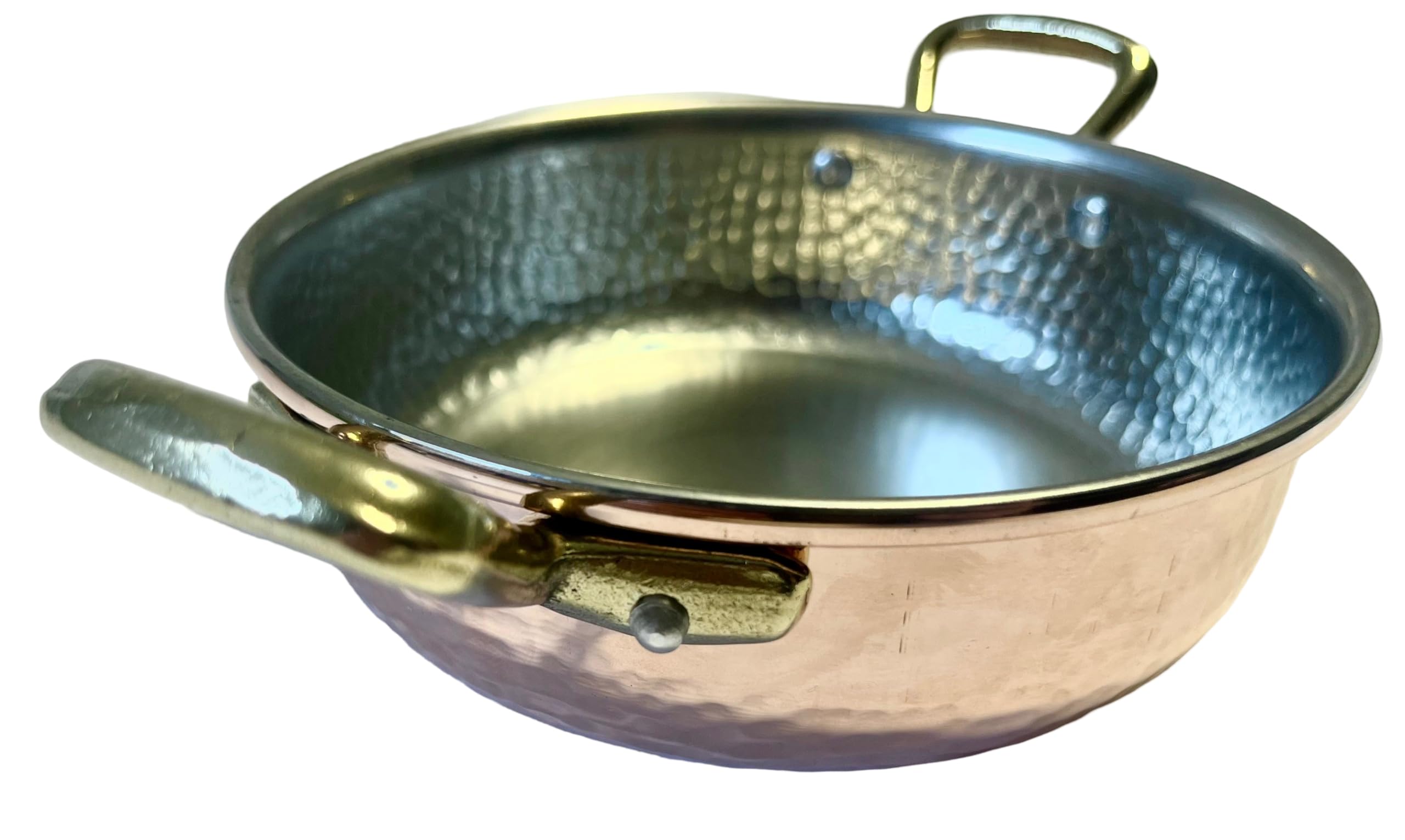 PARDINI – Tegamino in rame stagnato da 14 cm altezza 4 cm. Con 2 maniglie. Linea professionale.