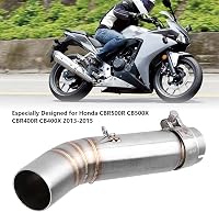 FTVOGUE Motorkerékpár Középső Kipufogócső Csatlakozó Honda CBR500R CB500X CBR400R CB400X Modellekhez 2013-2015 Rozsdamentes Acél 51mm 4