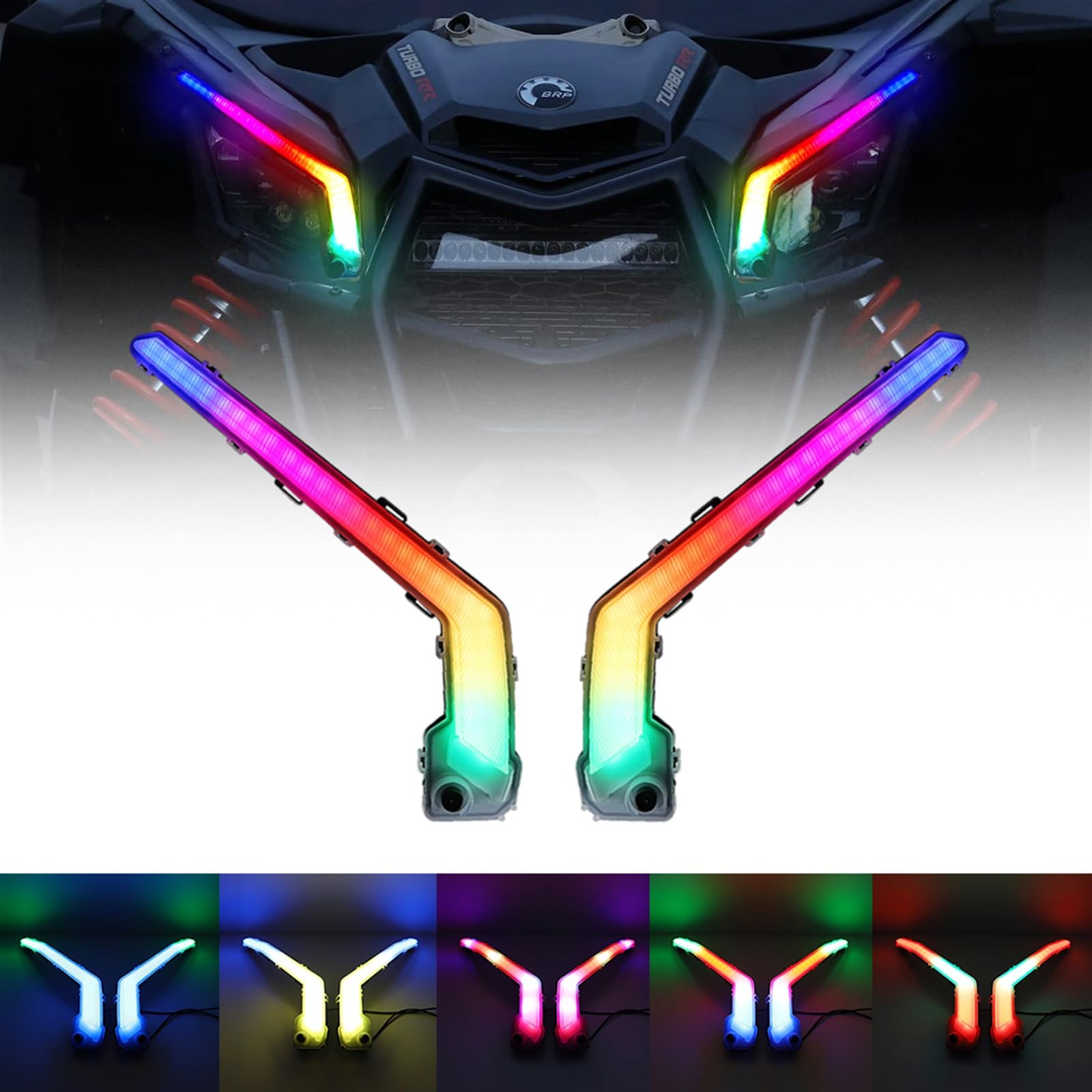 Dla Maverick X3 RGB przednie światła sygnalizacyjne LED, dla Can Am, XDS XRS Fang włączony kierunkowskaz Wskaźnik kierunkowskazów motocykla