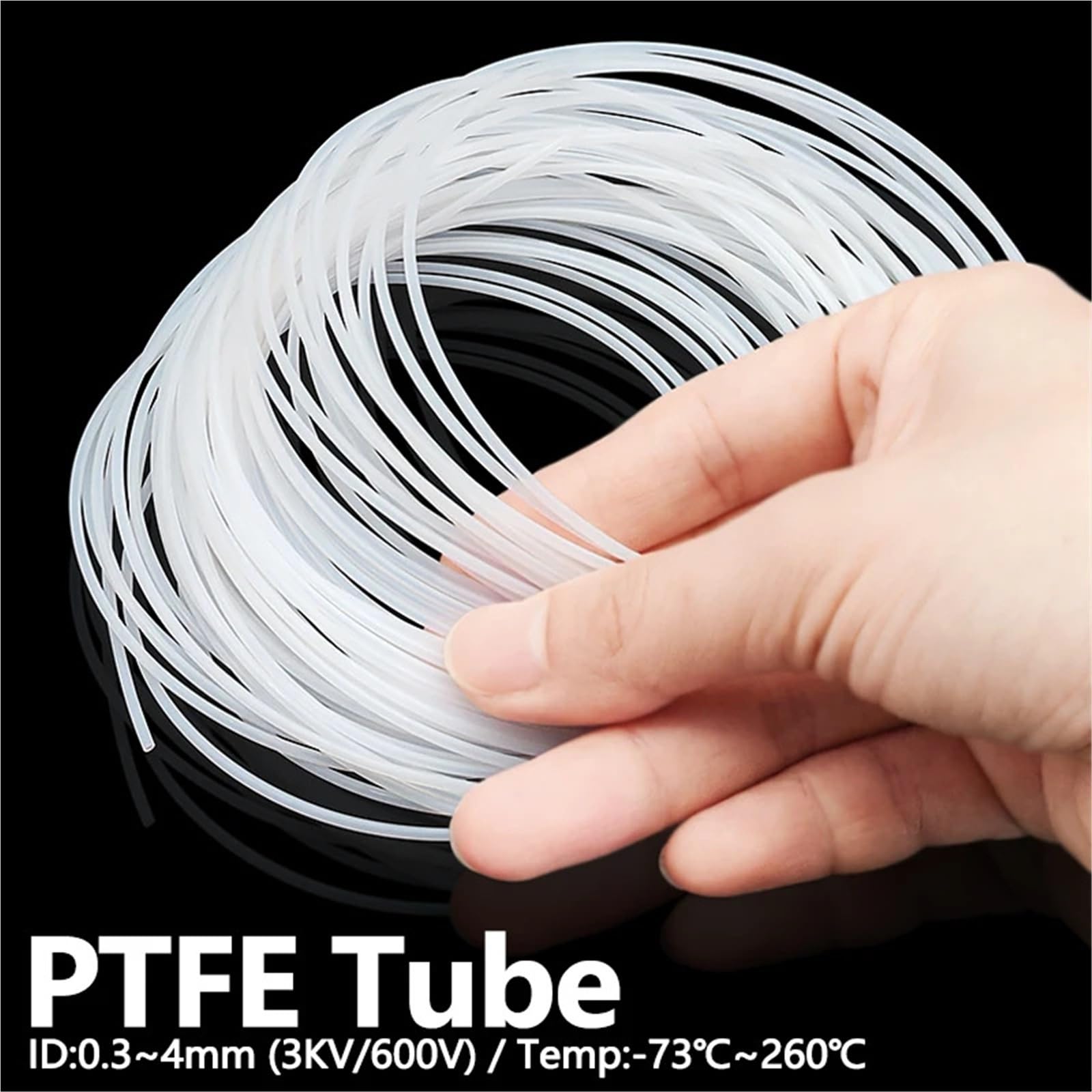 PTFE Tubo Resistente a la corrosión a altas temperaturas(5M_ID 2MM X 0.3CM)