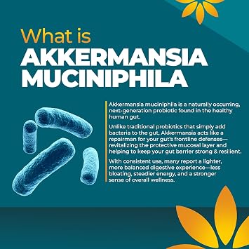 Akkermansia Probiotic Supplement - Promotes Digestive Comfort, Gut Lining & Microbiome Support - GLP-1 & Metabolic Wellness - Active Strain, 1 Billion AFUs - 30 Capsules