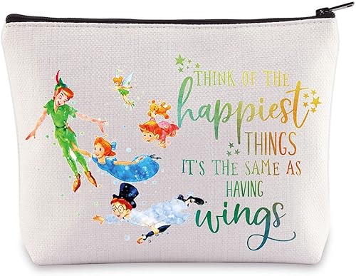 WZMPA Bolsa de cosméticos de película de dibujos animados, regalo para fanáticos de cuentos de hadas, piensa en las cosas más felices, es lo mismo