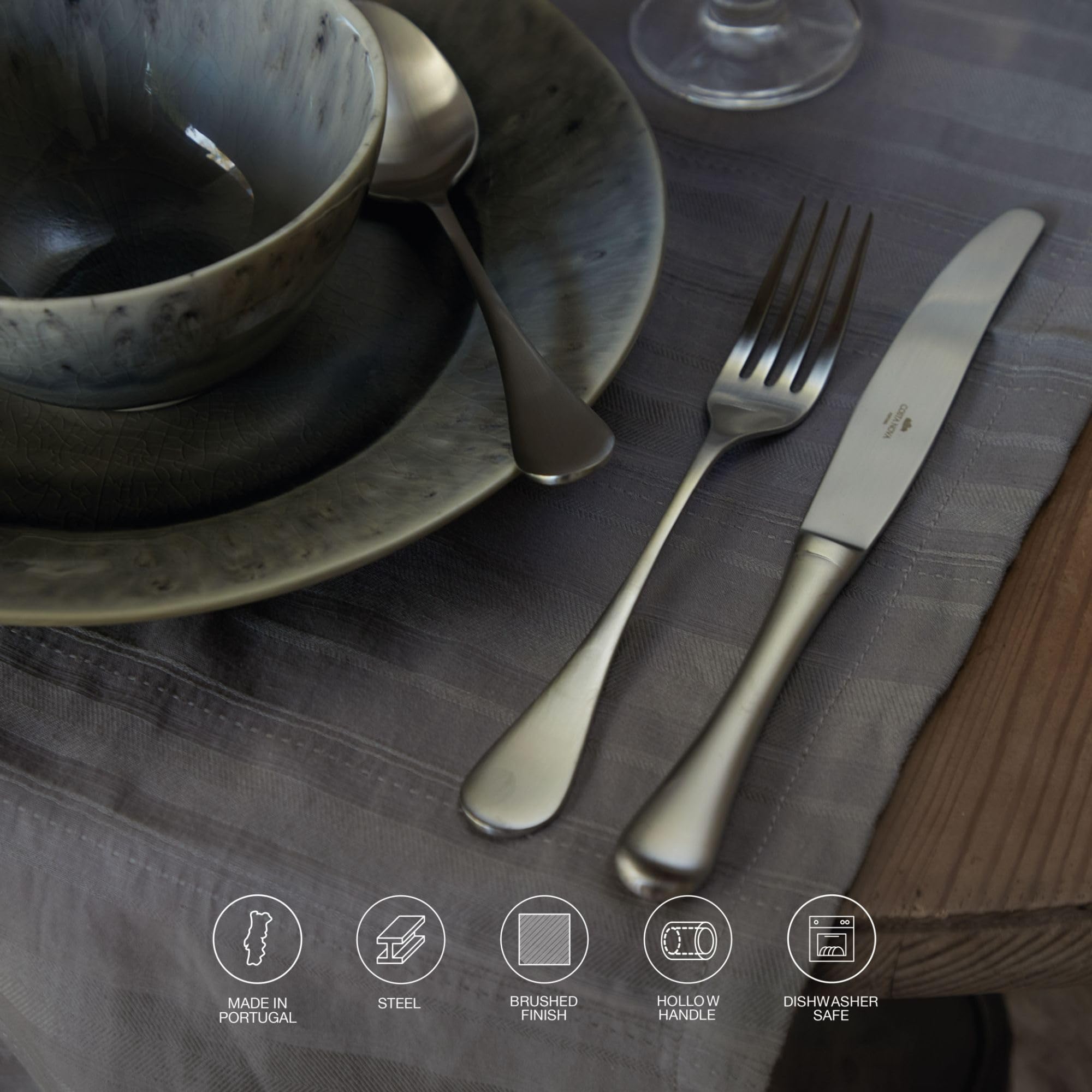 Amazon.com | Costa Nova 5-Piece Silverware Service for 1 - Antigo