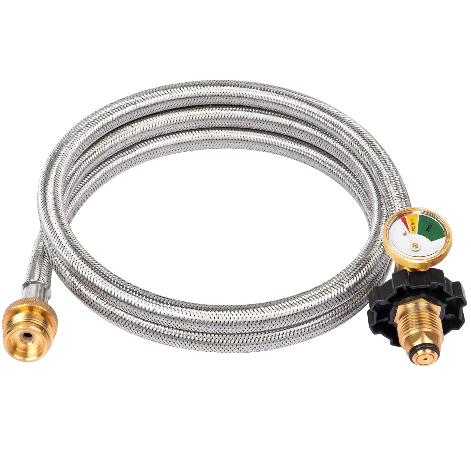 Buy SHINESTAR5FT Propane Adapter Hose with Gauge for Mr. Heater Buddy
