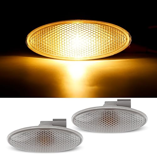 Miniatura 7 de Luz de marcador lateral de señal de giro, luz de marcador de montaje de guardabarros lateral, luz de señal de giro lateral ámbar compatible con