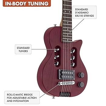 Amazon.com: Taveler Guitar EG-1 Studio (Satin Red) w/Deluxe