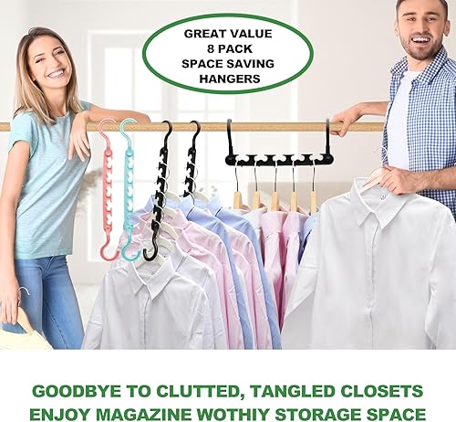 Miniatura 7 de Paquete de 12 organizadores y almacenamiento organizador de armario para ropa pesada ganchos de organización y almacenamiento resistentes ahorran